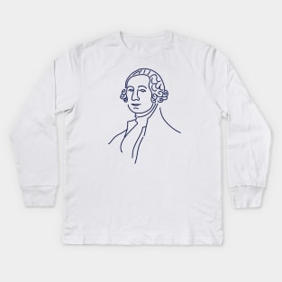 George Washington Line Art V.4 Kids Long Sleeve T-Shirt